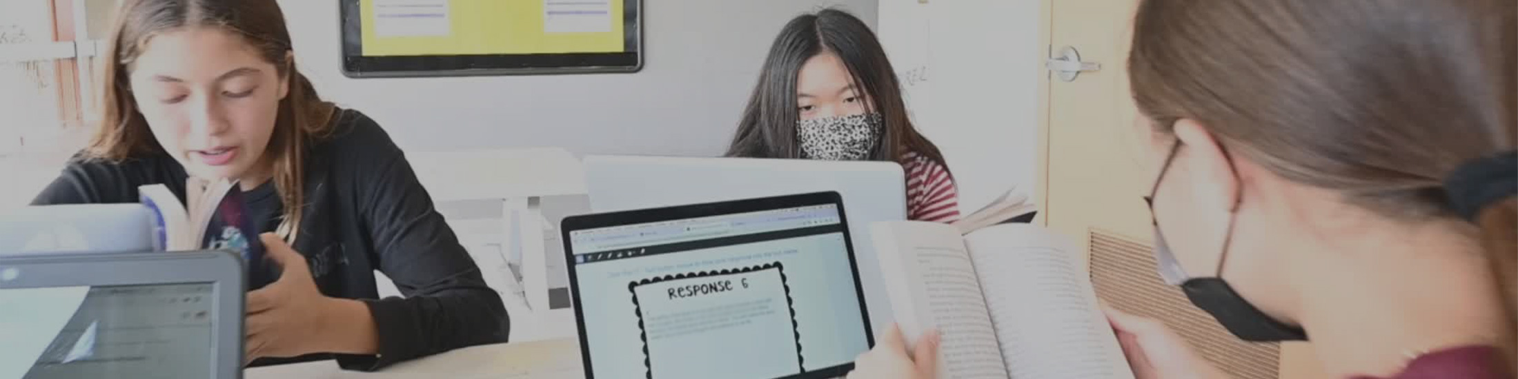 image of Hongwanji Mission School students studying during class